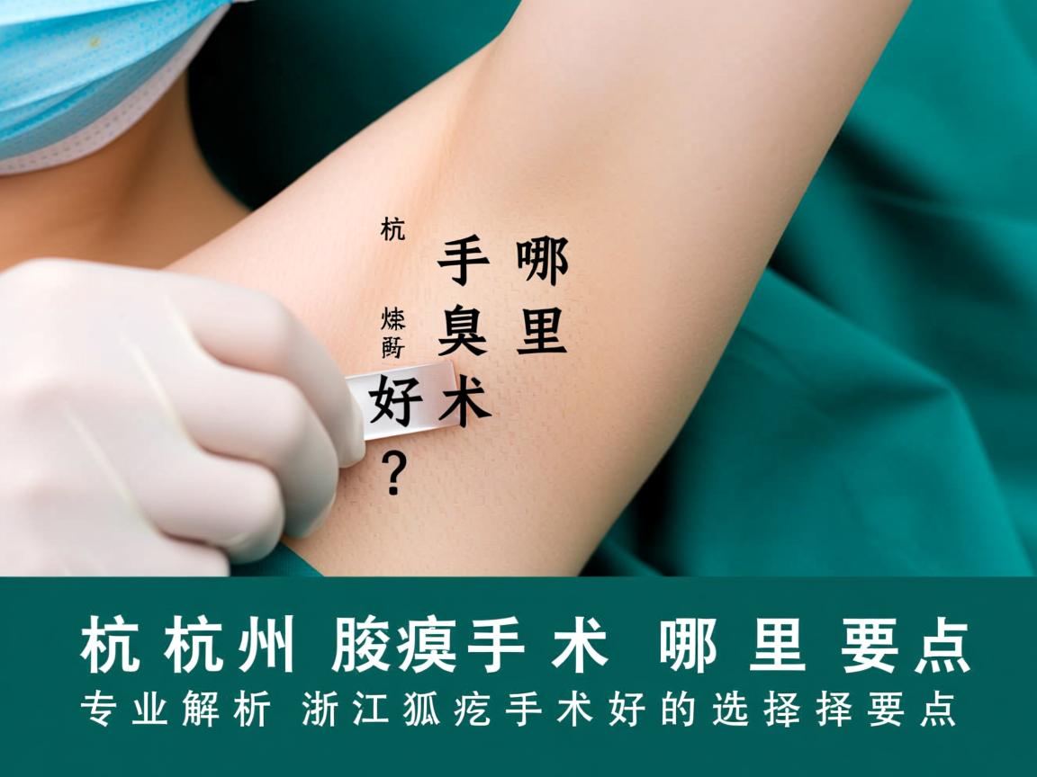 杭州腋臭手术哪里好？专业解析浙江狐臭手术哪里好的选择要点