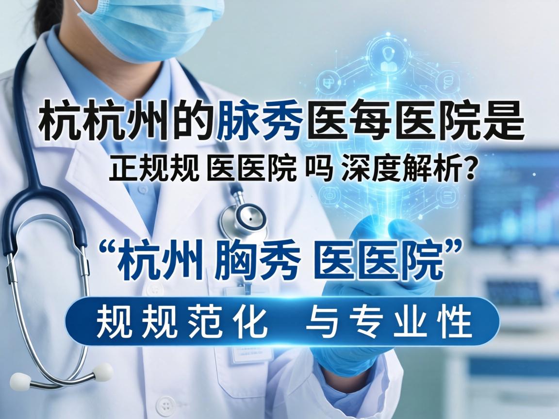 杭州腋秀医院是正规医院吗？深度解析杭州腋秀医院的规范性与专业性