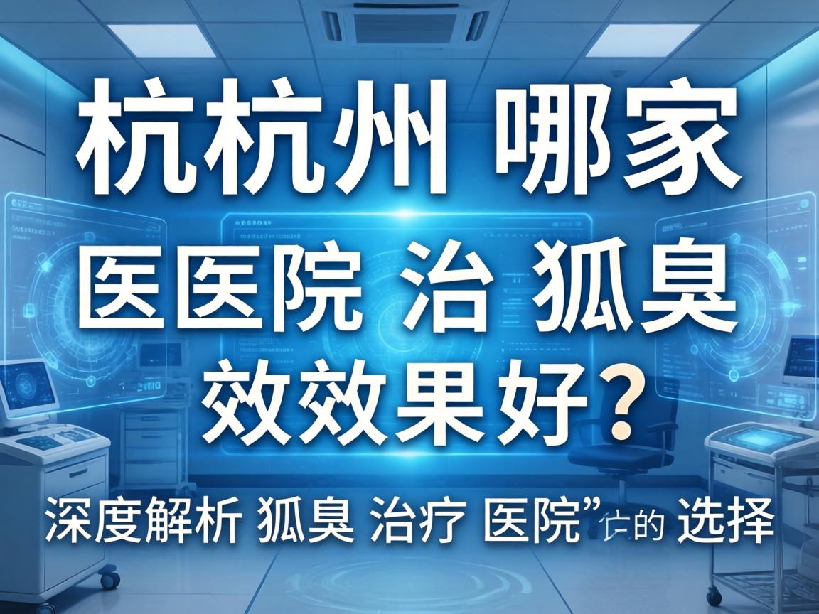 杭州哪家医院治狐臭效果好？深度解析狐臭治疗医院的选择