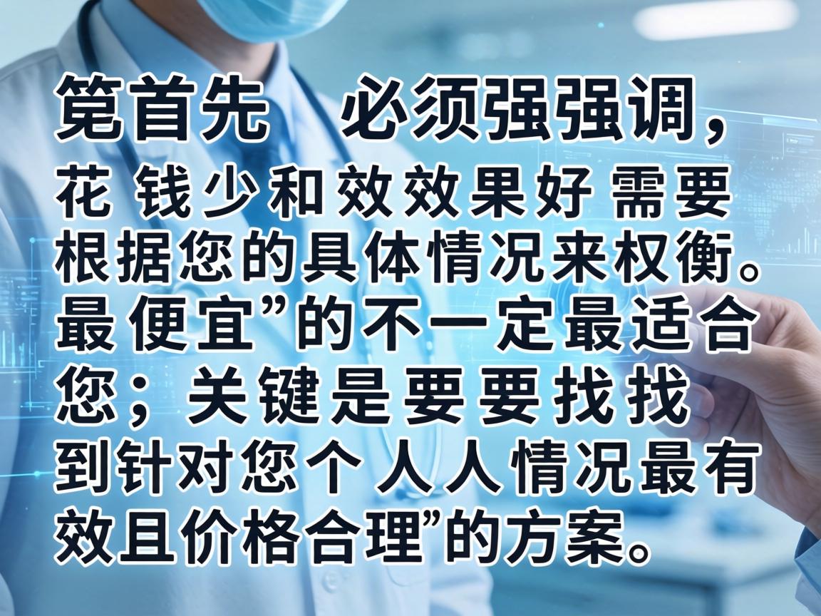 首先必须强调，花钱少和效果好需要根据您的具体情况来权衡，最便宜的不一定最适合您，关键是要找到针对您个人情况最有效且价格合理的方案