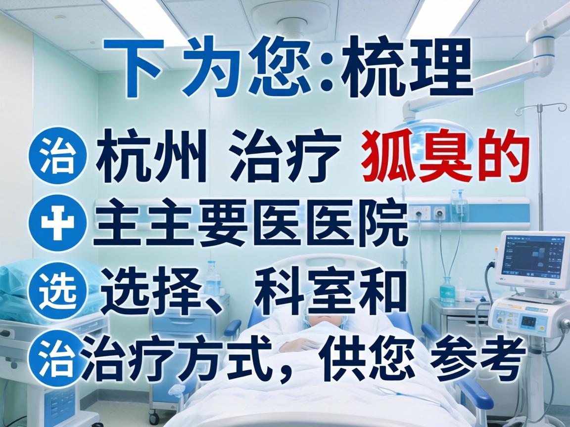 以下为您梳理杭州治疗狐臭的主要医院选择、科室和治疗方式，供您参考