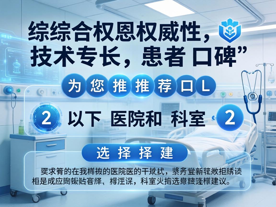 综合权威性、技术专长和患者口碑，为您推荐以下医院和科室，并附上详细的选择建议