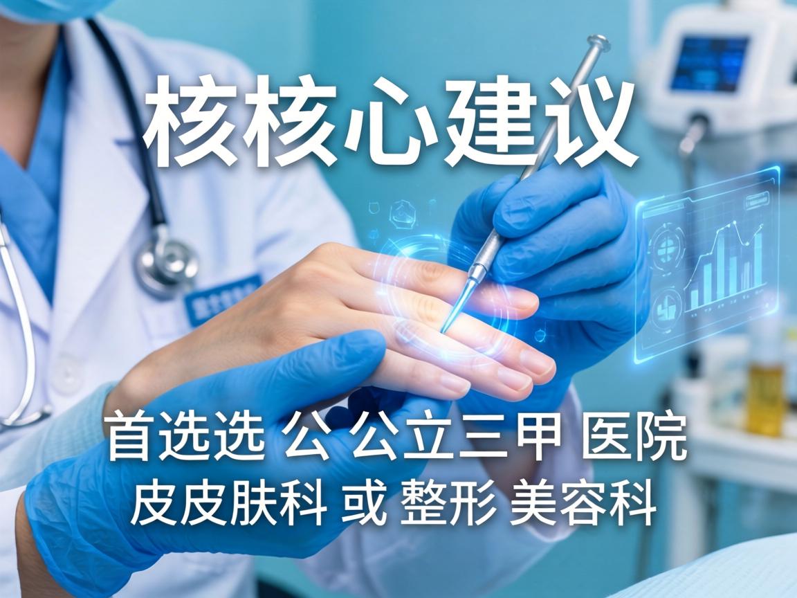 核心建议，首选公立三甲医院皮肤科或整形美容科