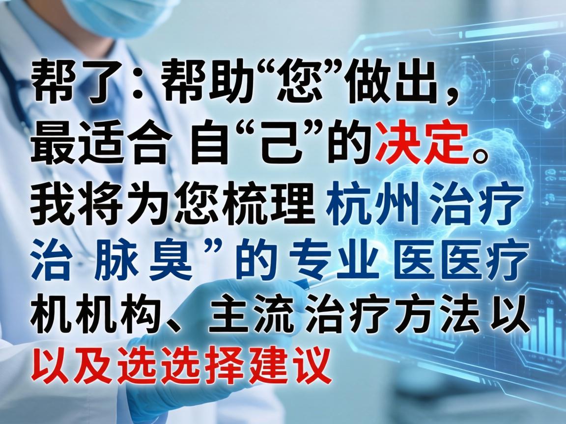 为了帮助您做出最适合自己的决定，我将为您梳理杭州治疗腋臭的专业医疗机构、主流治疗方法以及选择建议