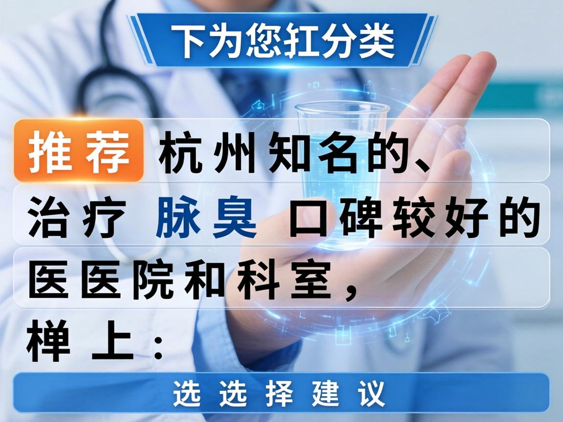 以下为您分类推荐杭州知名的、治疗腋臭口碑较好的医院和科室，并附上选择建议