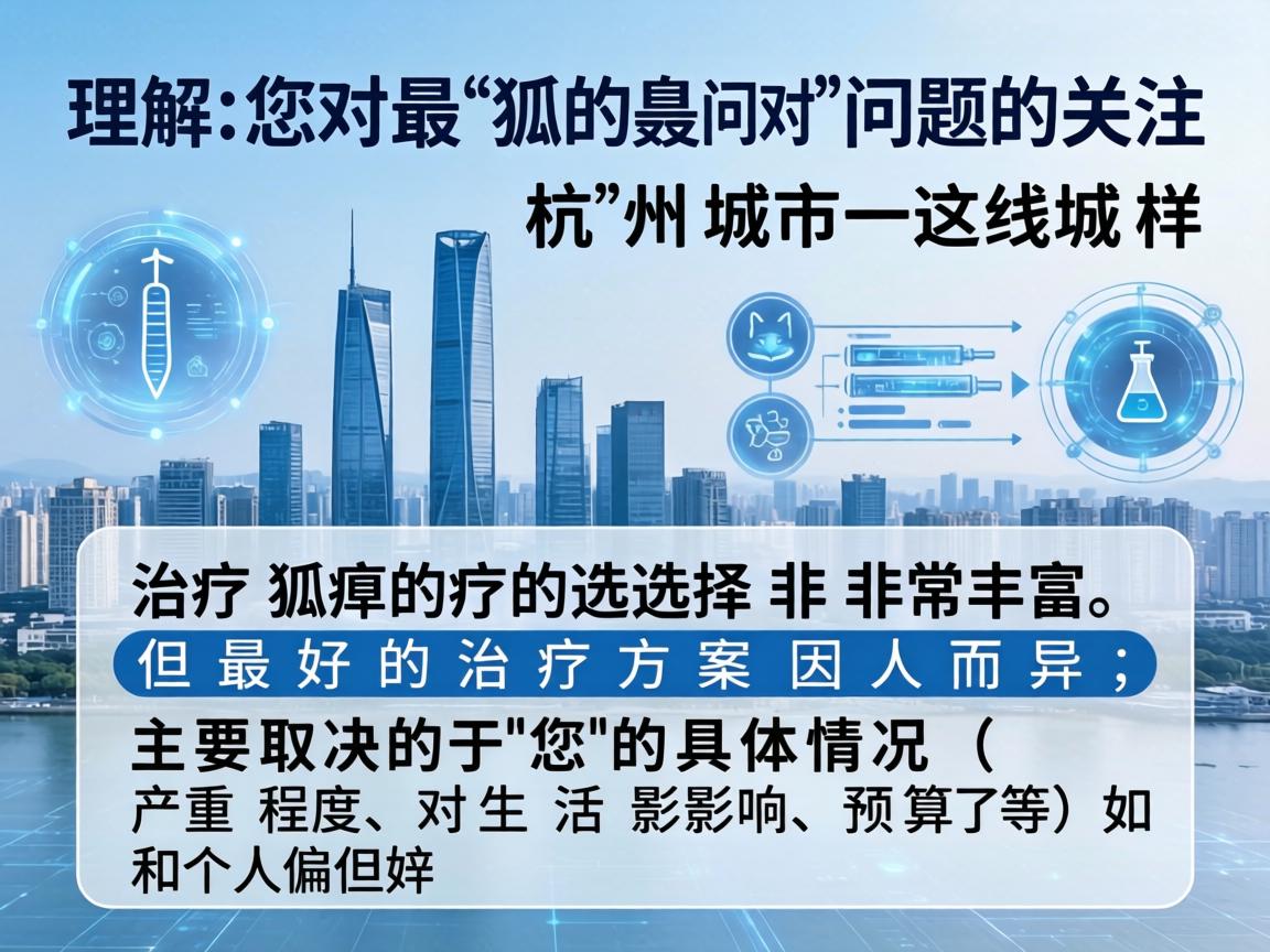 理解您对狐臭问题的关注。在杭州这样的一线城市，治疗狐臭的选择非常丰富，但最好的治疗方案因人而异，主要取决于您的具体情况（如严重程度、对生活的影响、预算等）和个人偏好