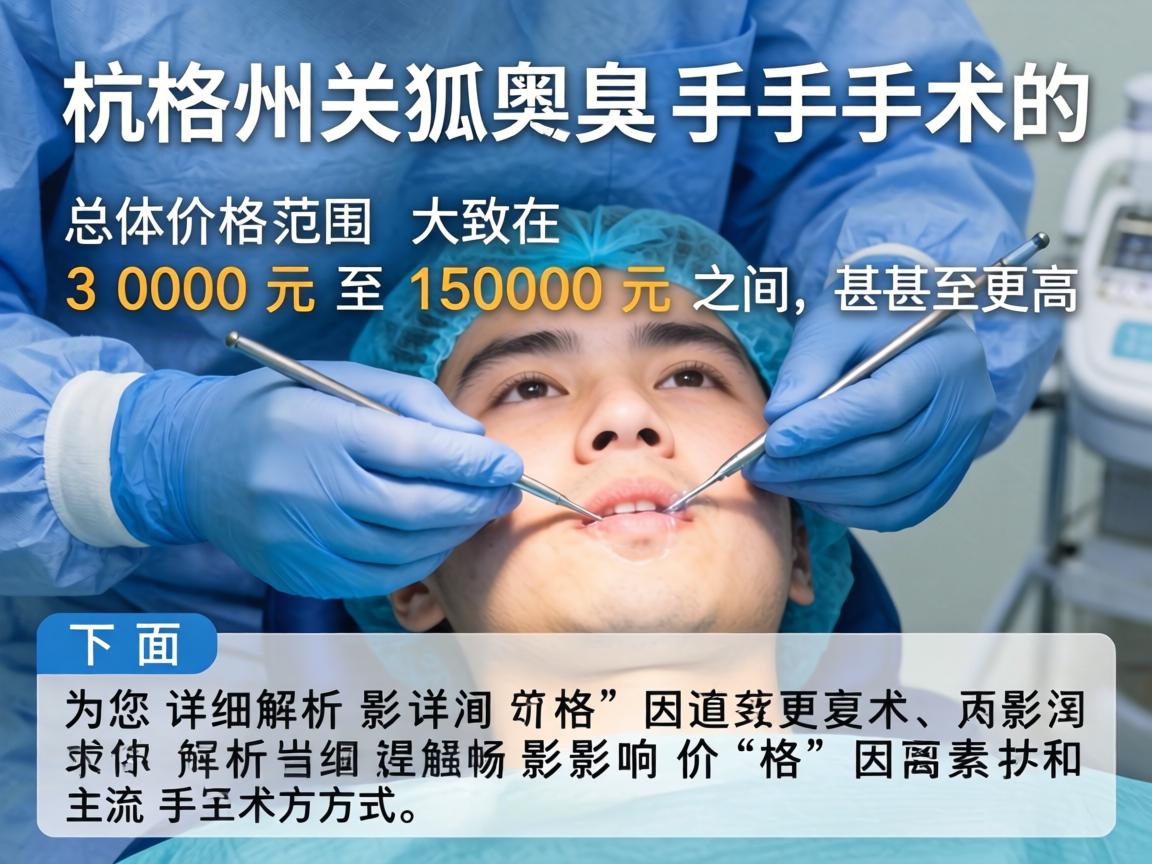在杭州，狐臭手术的总体价格范围大致在 3000元 至 15000元 之间，甚至更高。下面为您详细解析影响价格的因素和主流手术方式