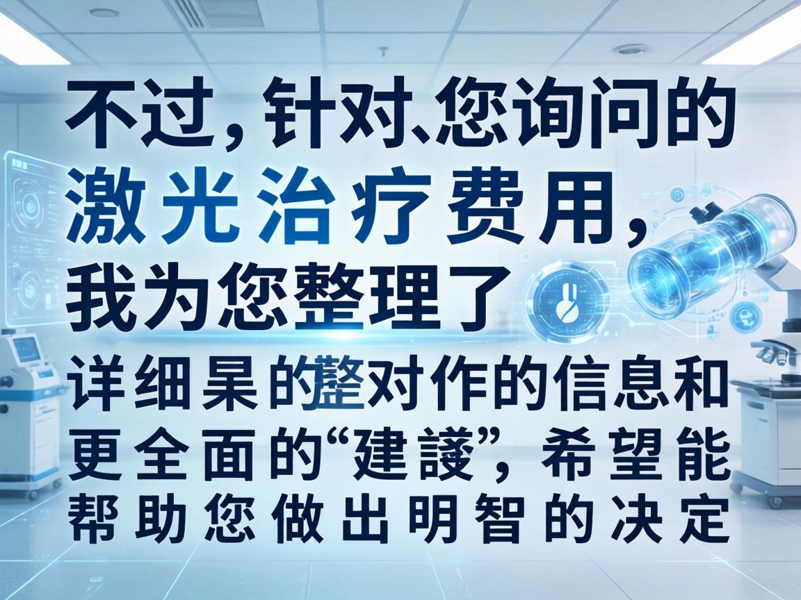 不过，针对您询问的激光治疗费用，我为您整理了详细的信息和更全面的建议，希望能帮助您做出明智的决定