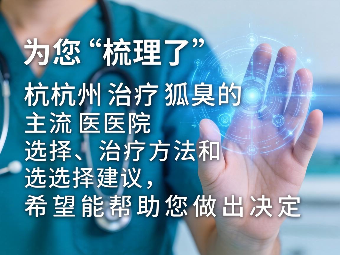 以下为您梳理了杭州治疗狐臭的主流医院选择、治疗方法和选择建议，希望能帮助您做出决定
