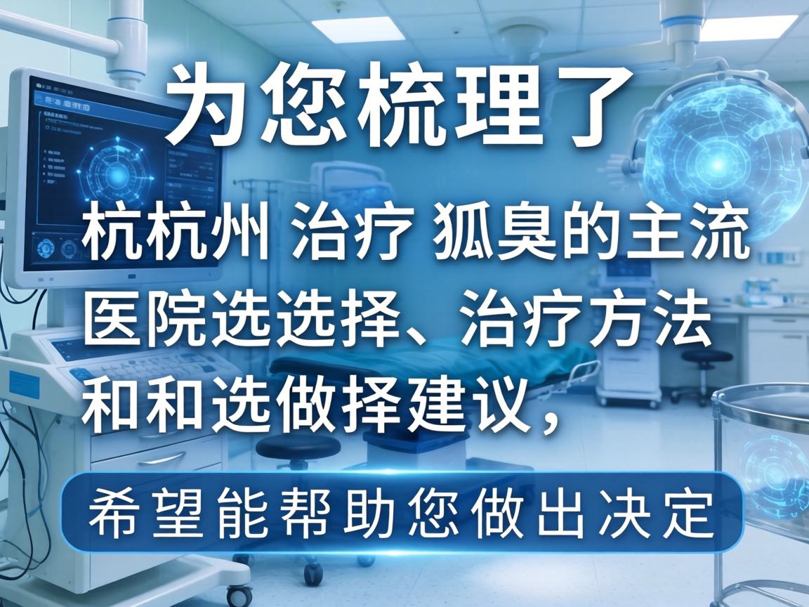 以下为您梳理了杭州治疗狐臭的主流医院选择、治疗方法和选择建议，希望能帮助您做出决定