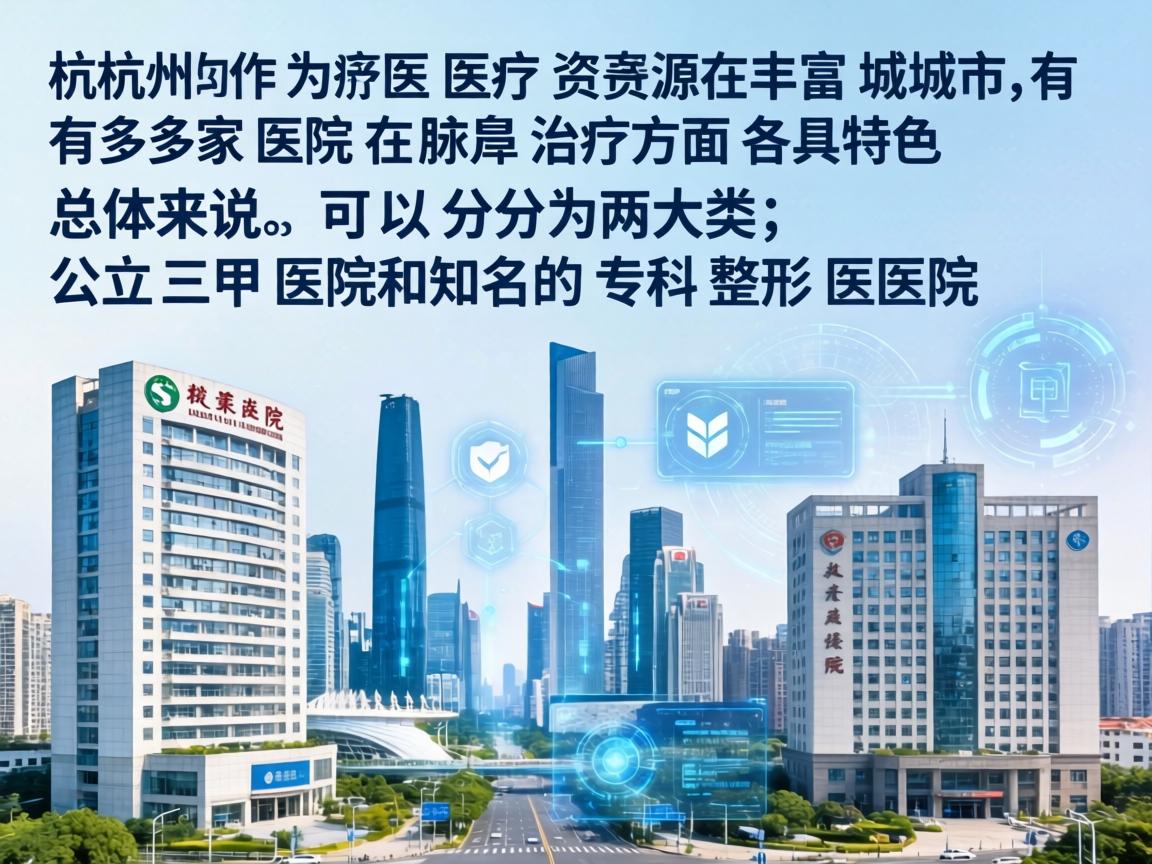 杭州作为医疗资源丰富的城市，有多家医院在腋臭治疗方面各具特色。总体来说，可以分为两大类，公立三甲医院和知名的专科整形医院