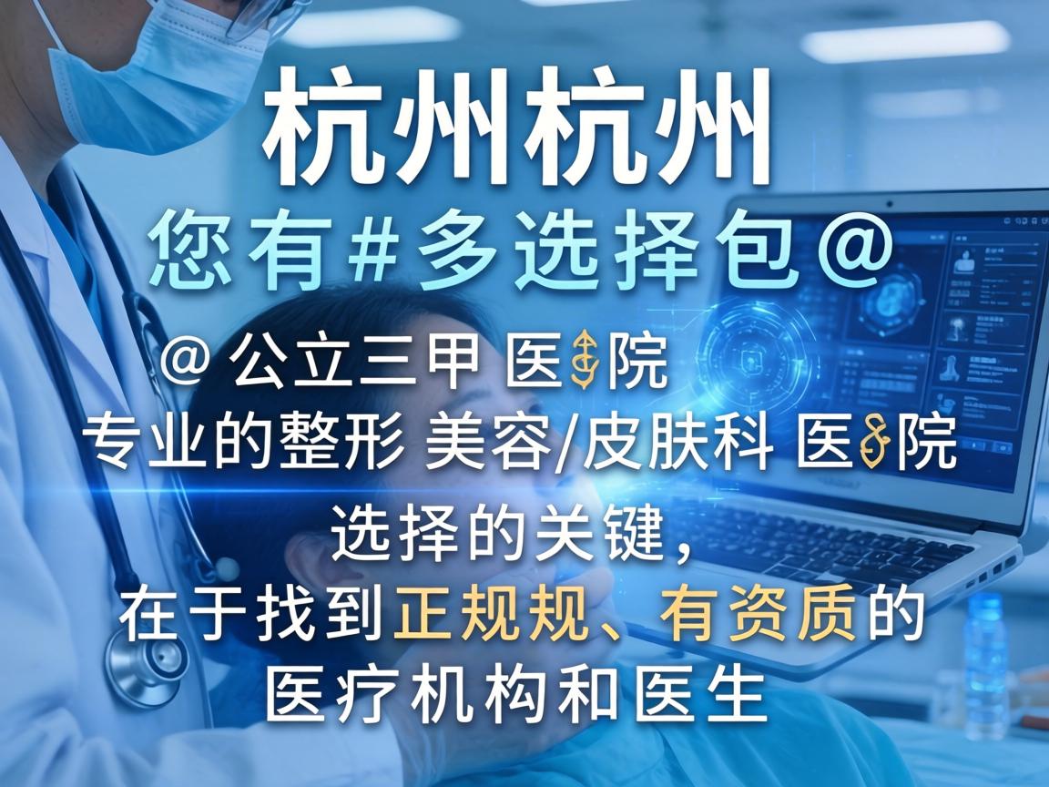 在杭州，您有多种选择，包括公立三甲医院和专业的整形美容/皮肤科医院。选择的关键在于找到正规、有资质的医疗机构和医生