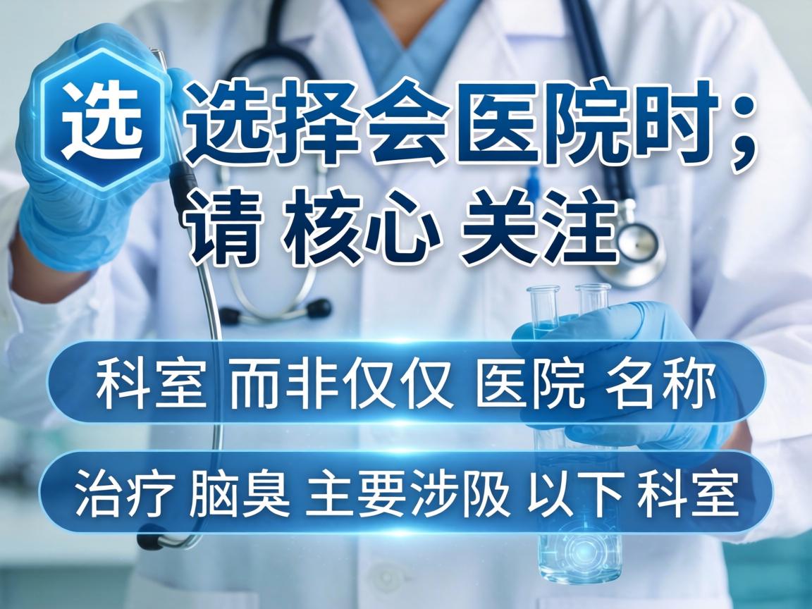 选择医院时，请核心关注 科室 而非仅仅医院名称。治疗腋臭主要涉及以下科室