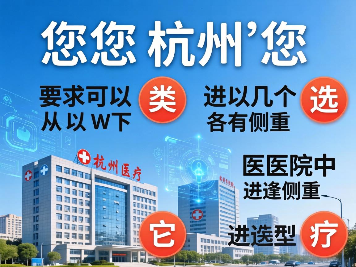 在杭州，您可以从以下几个类型的医院中进行选择，它们各有侧重