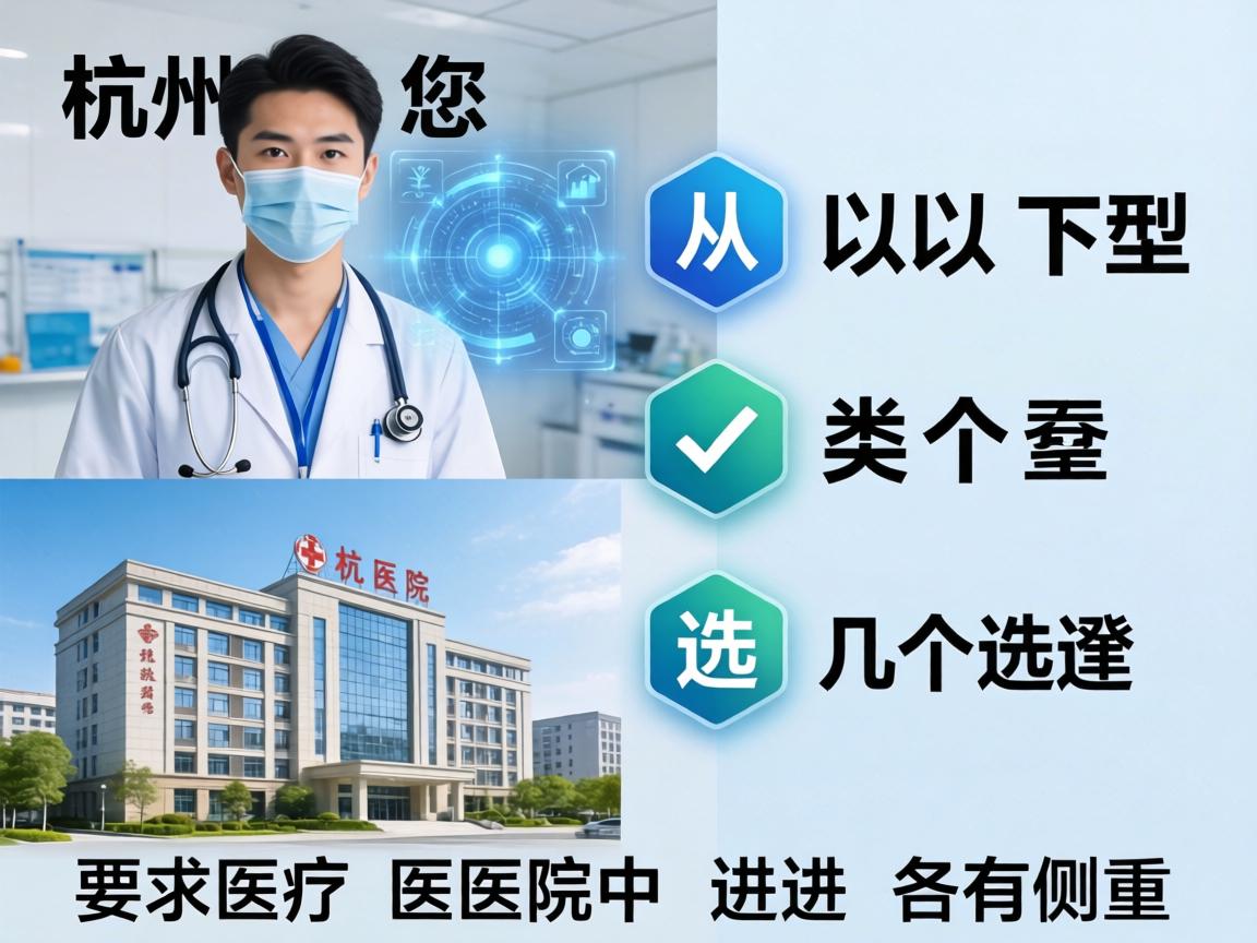 在杭州，您可以从以下几个类型的医院中进行选择，它们各有侧重