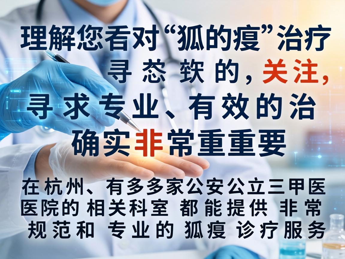 理解您对狐臭治疗的关注，寻求专业、有效的治疗确实非常重要。在杭州，有多家公立三甲医院的相关科室都能提供非常规范和专业的狐臭诊疗服务