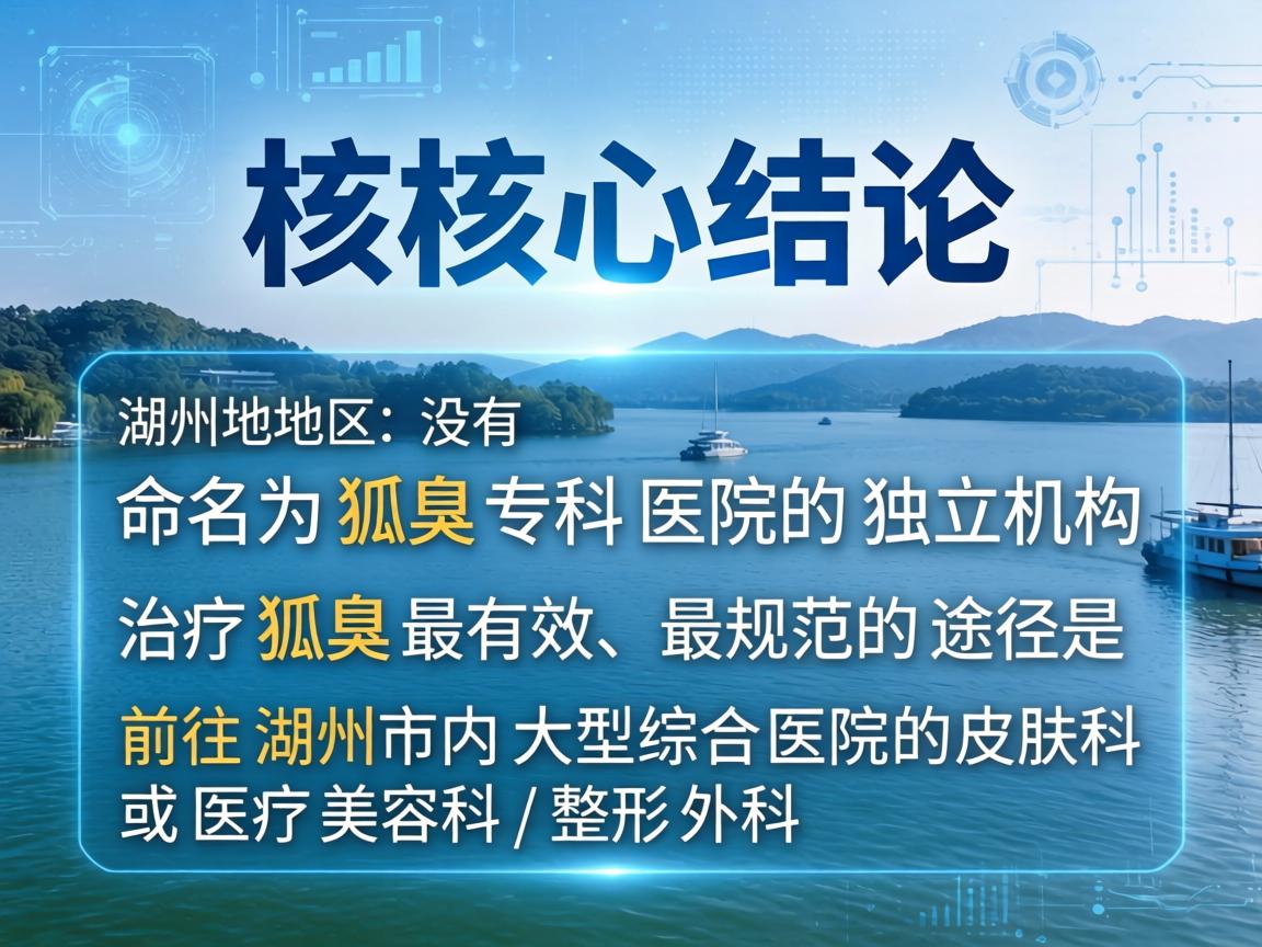 核心结论，湖州地区没有命名为狐臭专科医院的独立机构。治疗狐臭最有效、最规范的途径是前往湖州市内大型综合医院的皮肤科或医疗美容科/整形外科