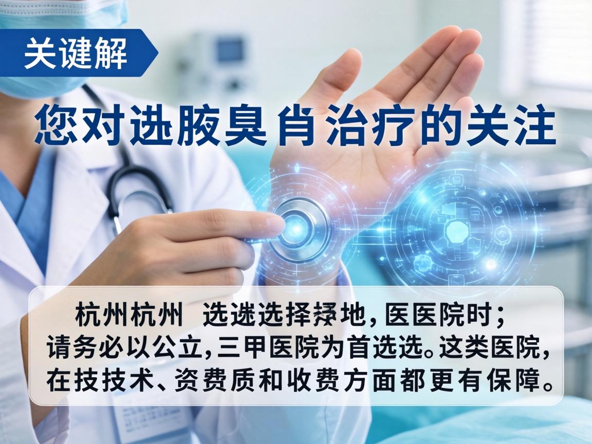 理解您对腋臭治疗的关注。在杭州选择医院时，请务必以公立三甲医院为首选，这类医院在技术、资质和收费方面都更有保障