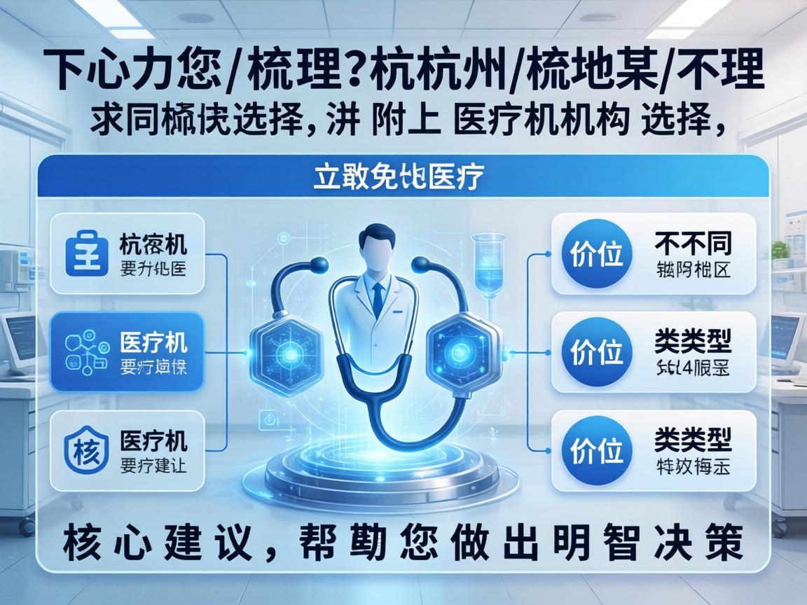 以下为您梳理杭州地区不同价位和类型的医疗机构选择，并附上核心建议，帮助您做出明智决策