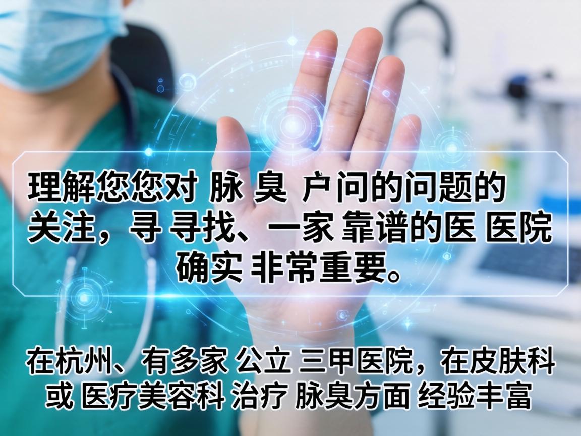 理解您对腋臭问题的关注，寻找一家靠谱的医院确实非常重要。在杭州，有多家公立三甲医院在皮肤科或医疗美容科治疗腋臭方面经验丰富