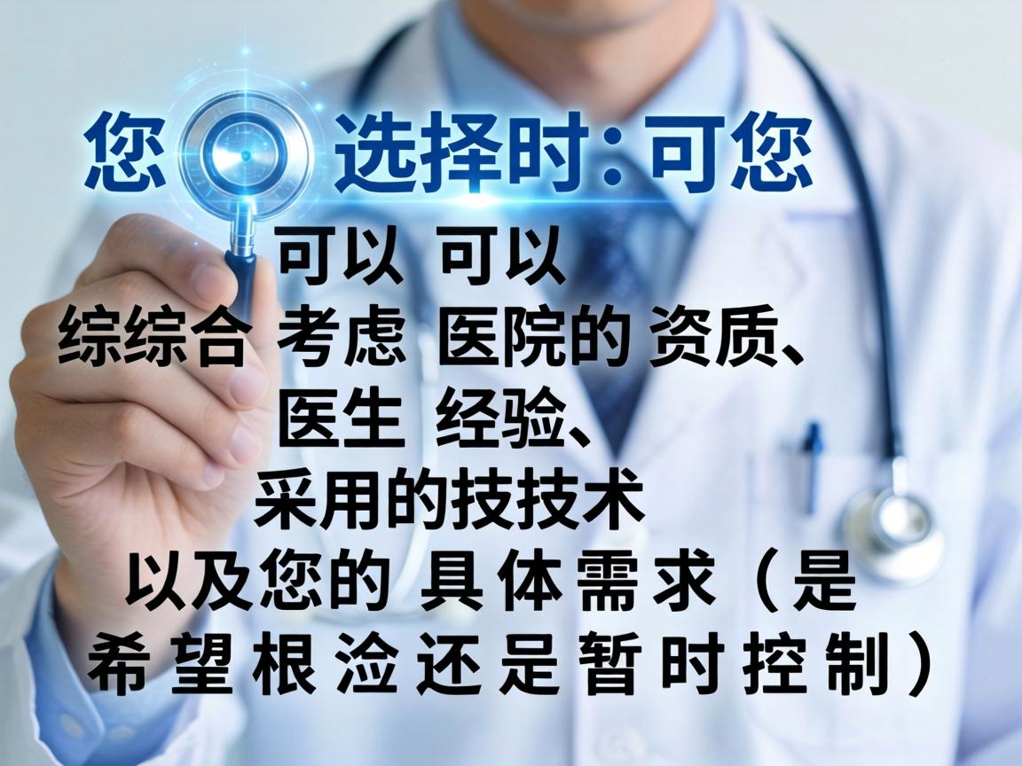 选择时，您可以综合考虑医院的资质、医生经验、采用的技术以及您的具体需求（是希望根治还是暂时控制）