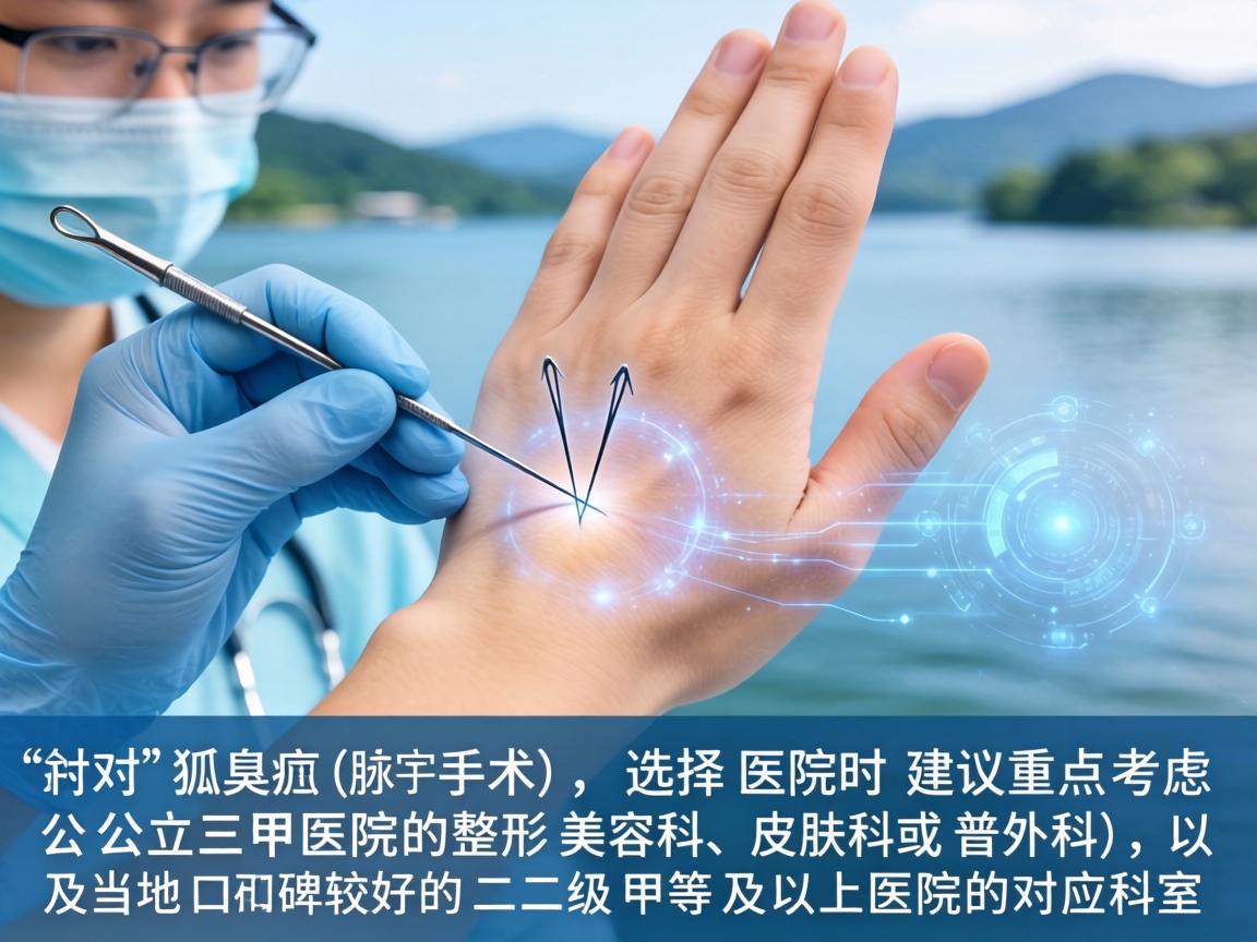 在湖州，针对狐臭（腋臭）手术，选择医院时建议重点考虑公立三甲医院的整形美容科、皮肤科或普外科，以及当地口碑较好的二级甲等及以上医院的对应科室