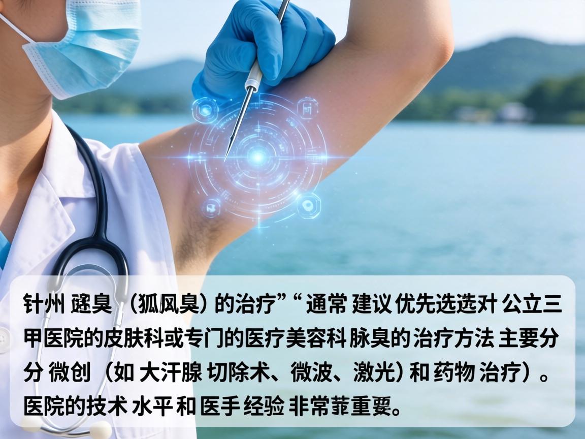 在湖州，针对腋臭（狐臭）的治疗，通常建议优先选择公立三甲医院的皮肤科或专门的医疗美容科。腋臭的治疗方法主要分为微创（如大汗腺切除术、微波、激光）和药物治疗，医院的技术水平和医生经验非常重要