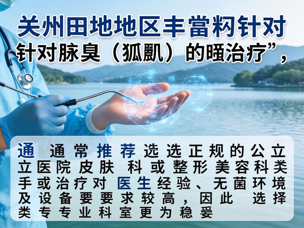 在湖州地区，针对腋臭（狐臭）的治疗，通常推荐选择正规的公立医院皮肤科或整形美容科。这类手术或治疗对医生经验、无菌环境及设备要求较高，因此选择专业科室更为稳妥