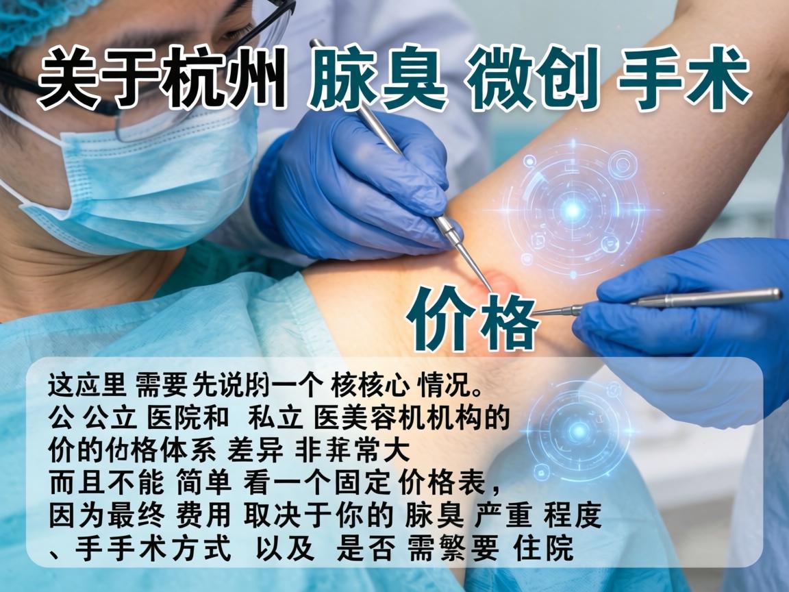 关于杭州腋臭微创手术的价格，这里需要先说明一个核心情况，公立医院和私立医美机构的价格体系差异非常大，而且不能简单看一个固定价格表，因为最终费用取决于你的腋臭严重程度、手术方式以及是否需要住院