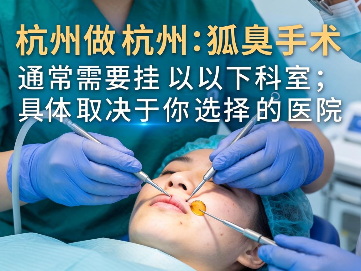 在杭州，做狐臭手术通常需要挂以下科室，具体取决于你选择的医院