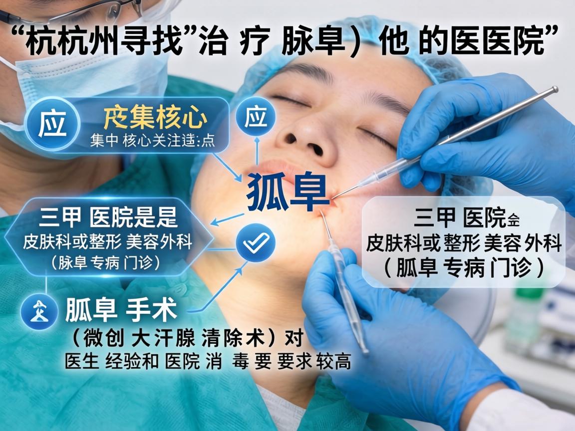 在杭州寻找治疗腋臭（狐臭）的医院，核心关注点应集中在三甲医院的皮肤科或整形美容外科（腋臭专病门诊）腋臭手术（如微创大汗腺清除术）对医生经验和医院消毒要求较高