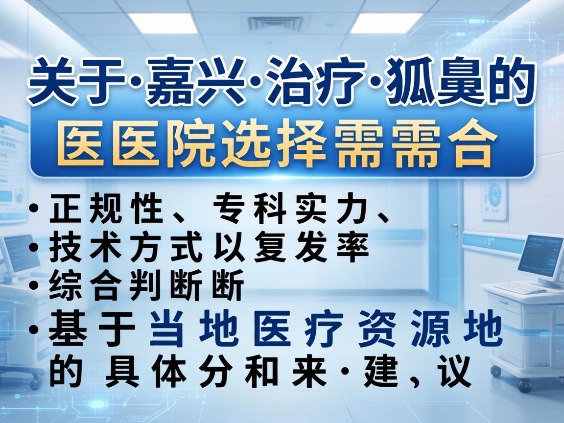 关于嘉兴治疗狐臭的医院选择，需要结合正规性、专科实力、技术方式以及复发率来综合判断。以下是基于当地医疗资源的具体分析和建议
