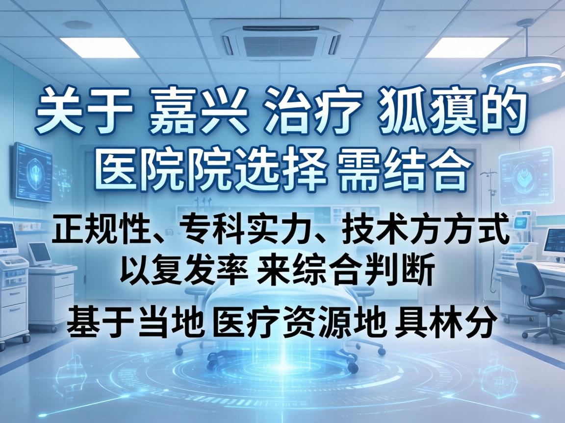 关于嘉兴治疗狐臭的医院选择，需要结合正规性、专科实力、技术方式以及复发率来综合判断。以下是基于当地医疗资源的具体分析和建议
