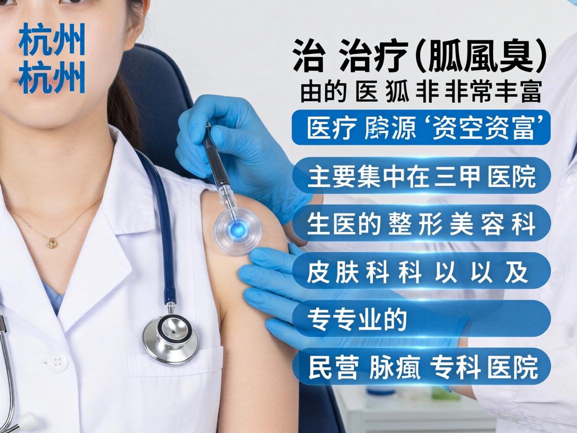 在杭州，治疗腋臭（狐臭）的医疗资源非常丰富，主要集中在三甲医院的整形美容科、皮肤科以及专业的民营腋臭专科医院