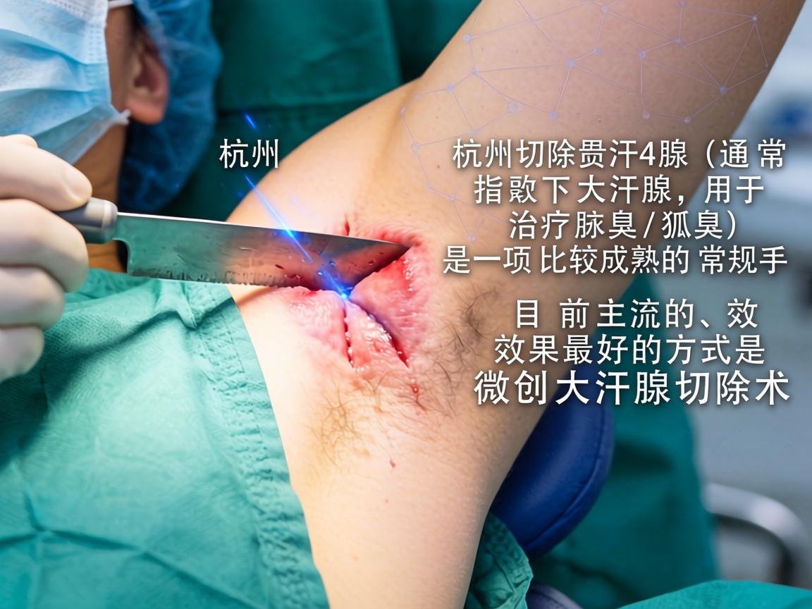 在杭州，切除汗腺（通常指腋下大汗腺，用于治疗腋臭/狐臭）是一项比较成熟的常规手术。目前主流的、效果最好的方式是微创大汗腺切除术