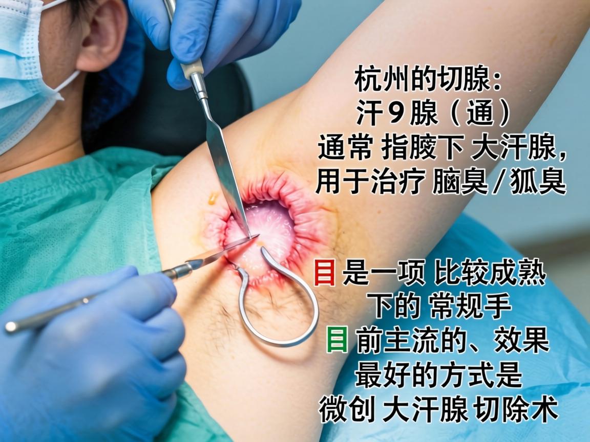 在杭州，切除汗腺（通常指腋下大汗腺，用于治疗腋臭/狐臭）是一项比较成熟的常规手术。目前主流的、效果最好的方式是微创大汗腺切除术